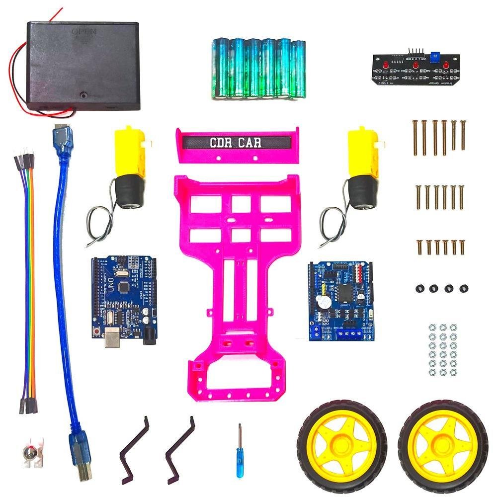 Kit Casa da Robótica Montar Robô Seguidor Rosa