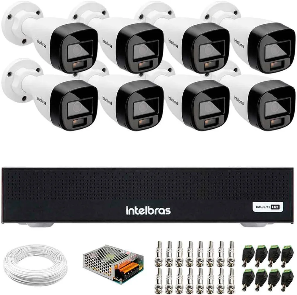 Kit 8 Cameras Seguranca Intelbras Full Color Vhd 1120b Dvr 8ch Full S/ Hd . Kit 8 Cameras Seguranca Intelbras Full Color Vhd 1120b Dvr 8ch Full S/ Hd .