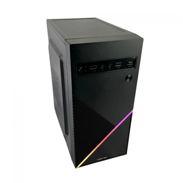 Gabinete Gamer Liketec Basic One V2  Mid Tower Acrilico LED Usb S/fan Preto