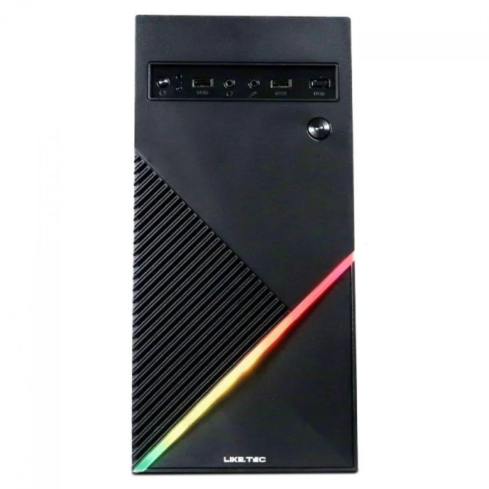 Gabinete Gamer Liketec Basic One V2  Mid Tower Acrilico LED Usb S/fan Preto