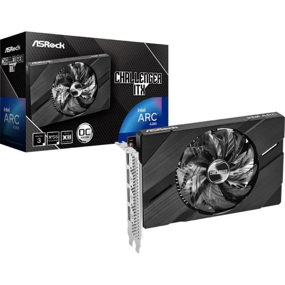 Placa De Vídeo Asrock Intel Arc A380 Challenger Itx 6gb Gddr6 96bits- 90-ga3kzz-00uanf Placa De Vídeo Asrock Intel Arc A380 Challenger Itx 6gb Gddr6 96bits- 90-ga3kzz-00uanf