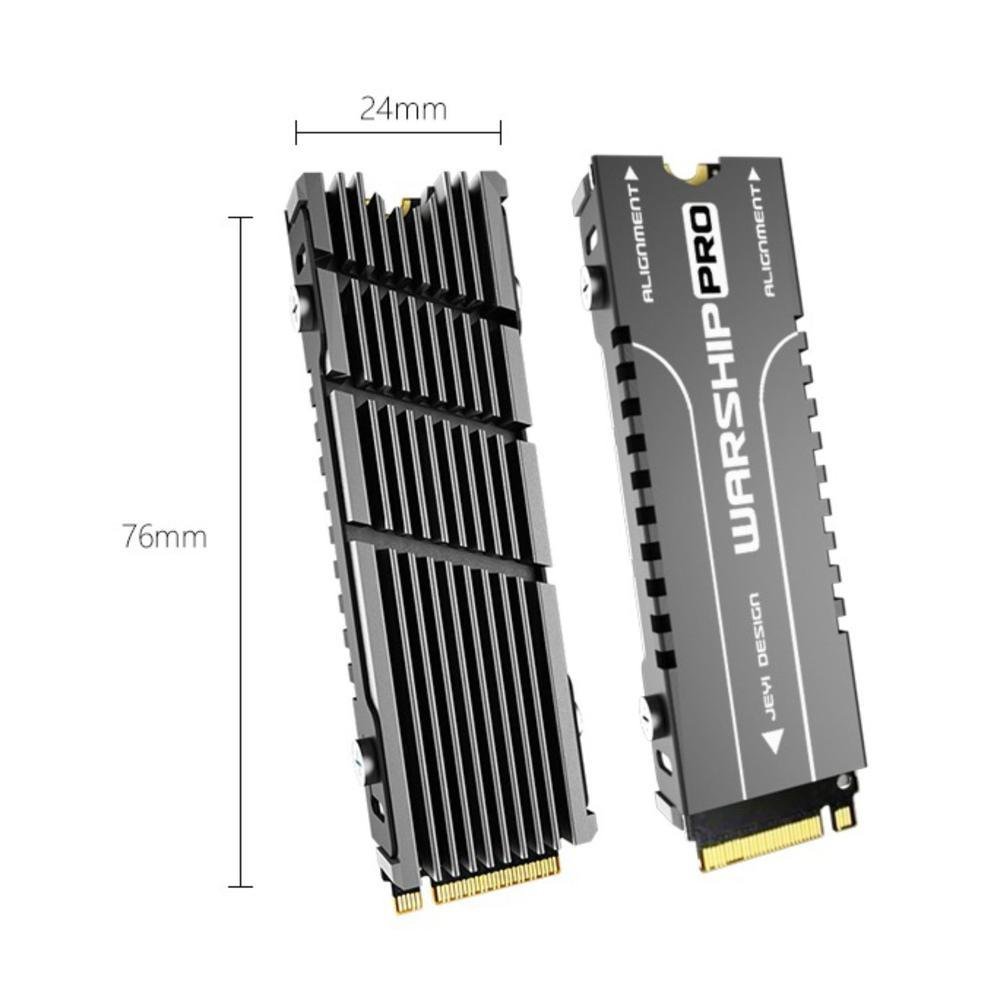 Dissipador Calor Alumínio Thermal Pad SSD Nvme M.2 2280 Jeyi Preto