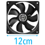 Cooler Fan Hoopson, 120x120mm, 2 Pinos Molex, Preto - Cl-030