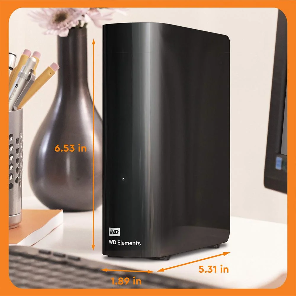 Hd Externo 16TB Western Digital Elements KaBuM