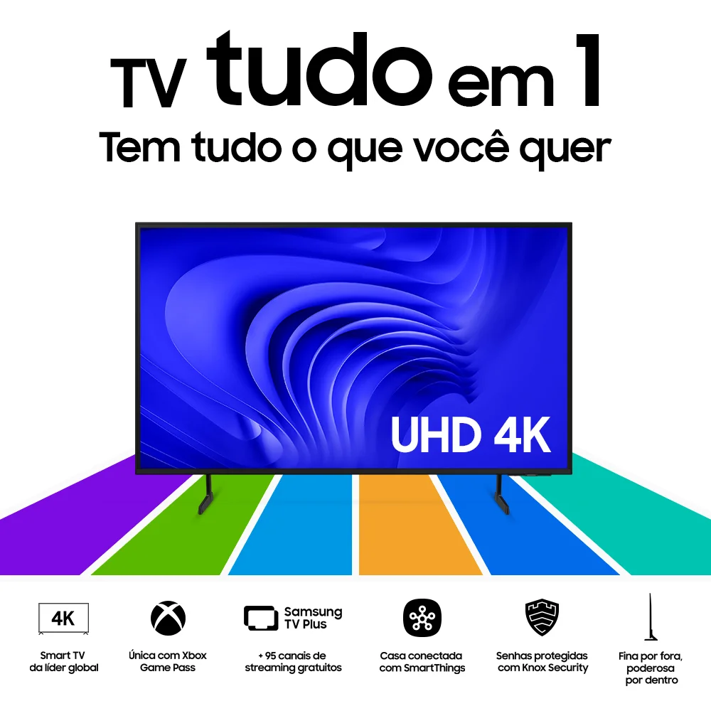 Smart TV 43 Polegadas Samsung Uhd 4K 2024, Processador Crystal 4k, Gaming Hub, Ai Energy Mode, Controle Solarcell, Alexa Built In Smart TV 43 Polegadas Samsung Uhd 4K 2024, Processador Crystal 4k, Gaming Hub, Ai Energy Mode, Controle Solarcell, Alexa Built In