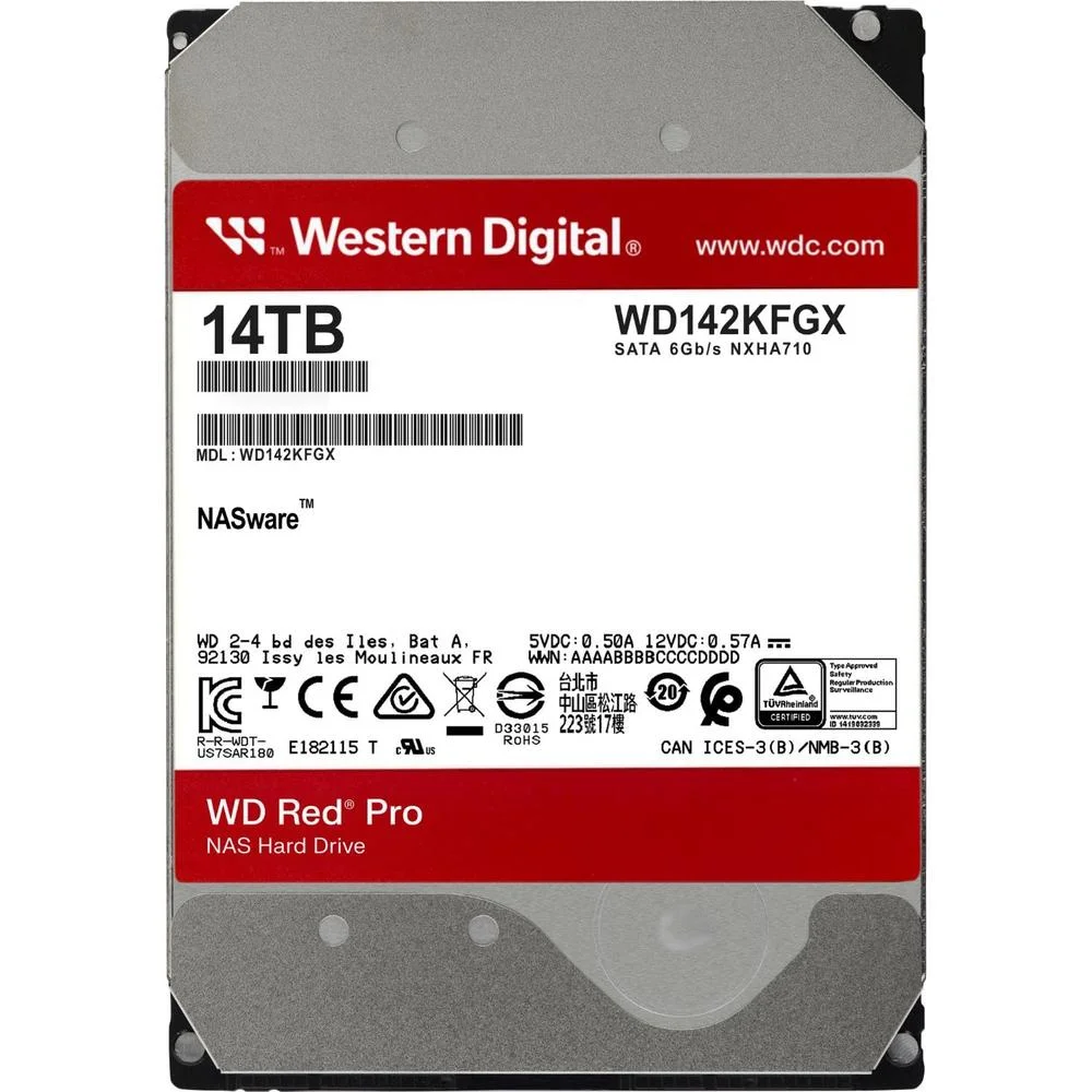 WD Red Pro 14TB WD142KFGX NAS用HDD 未開封品 HD NAS WD Red Pro 14TB SATA3 KaBuM
