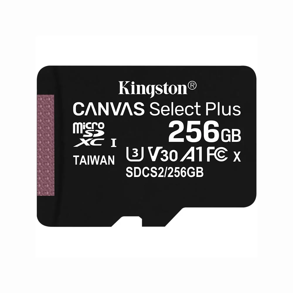 Cartão de Memória Micro SD Kingston, 256GB, Velocidade de Leitura de 100MB/s