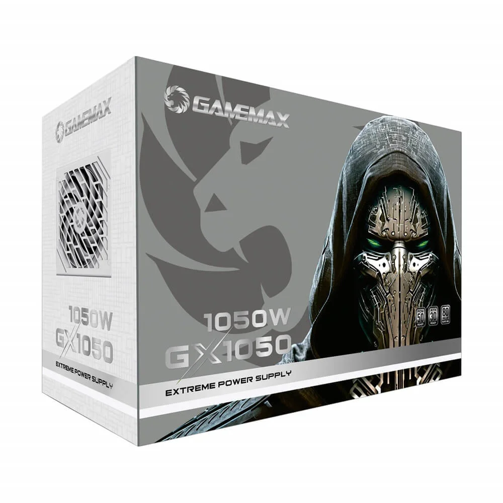 Fonte Gamemax 1050w Gx1050 Pro, 80 Plus Platinum. FULL Modular, Branco
