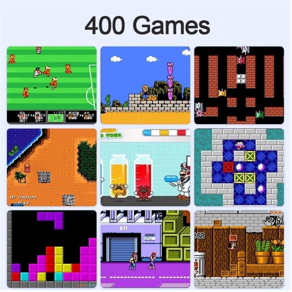 Mini Super Vídeo Game Portátil, 400 Jogos, Cabo Av