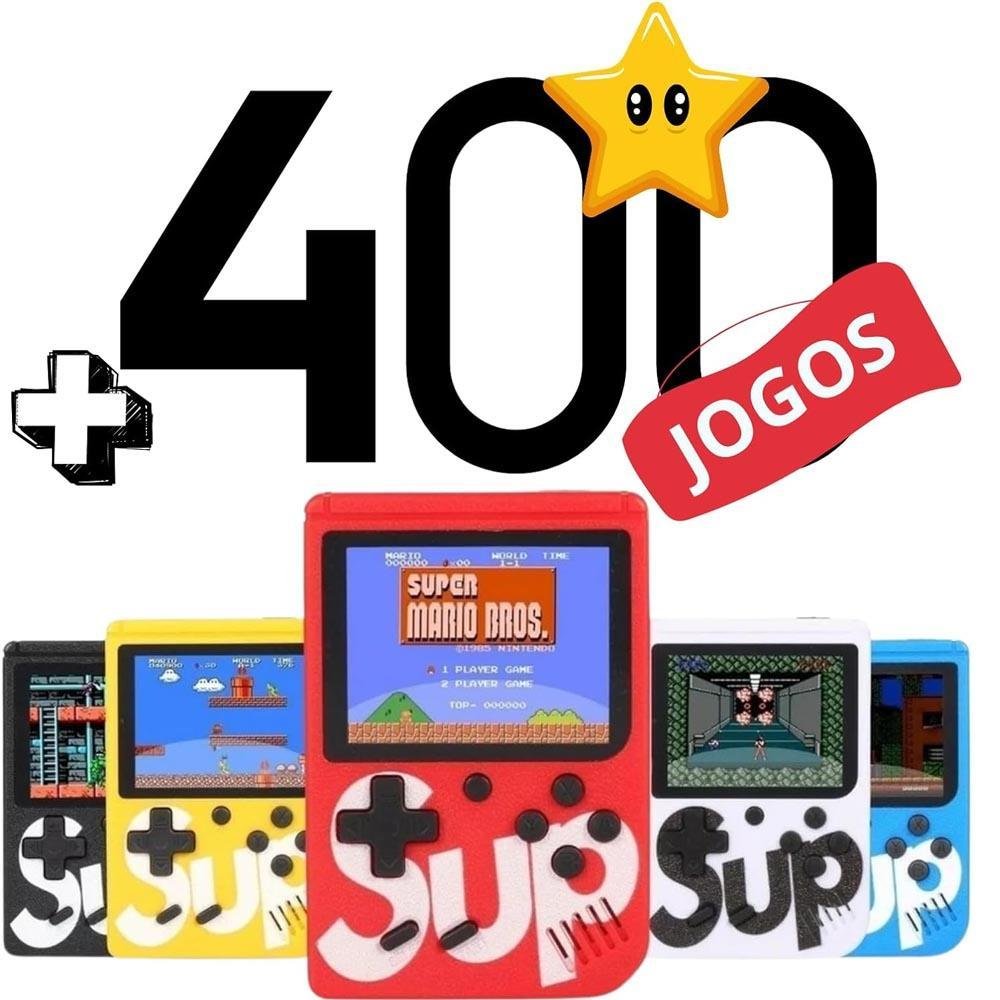 Mini Super Vídeo Game Portátil, 400 Jogos, Cabo Av