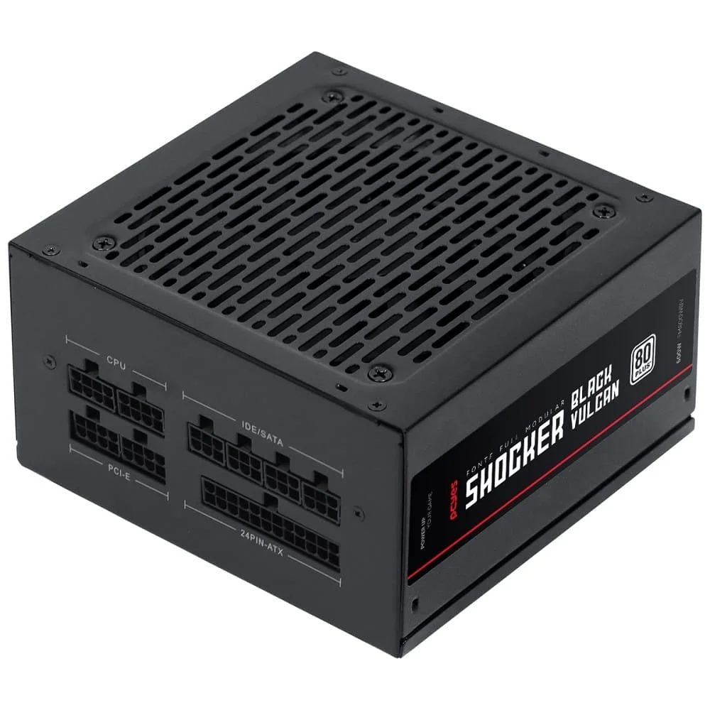 Fonte De Alimentação Gamer PCyes Shocker Full Modular 600w 80 Plus White - Black Vulcan Fonte De Alimentação Gamer PCyes Shocker Full Modular 600w 80 Plus White - Black Vulcan