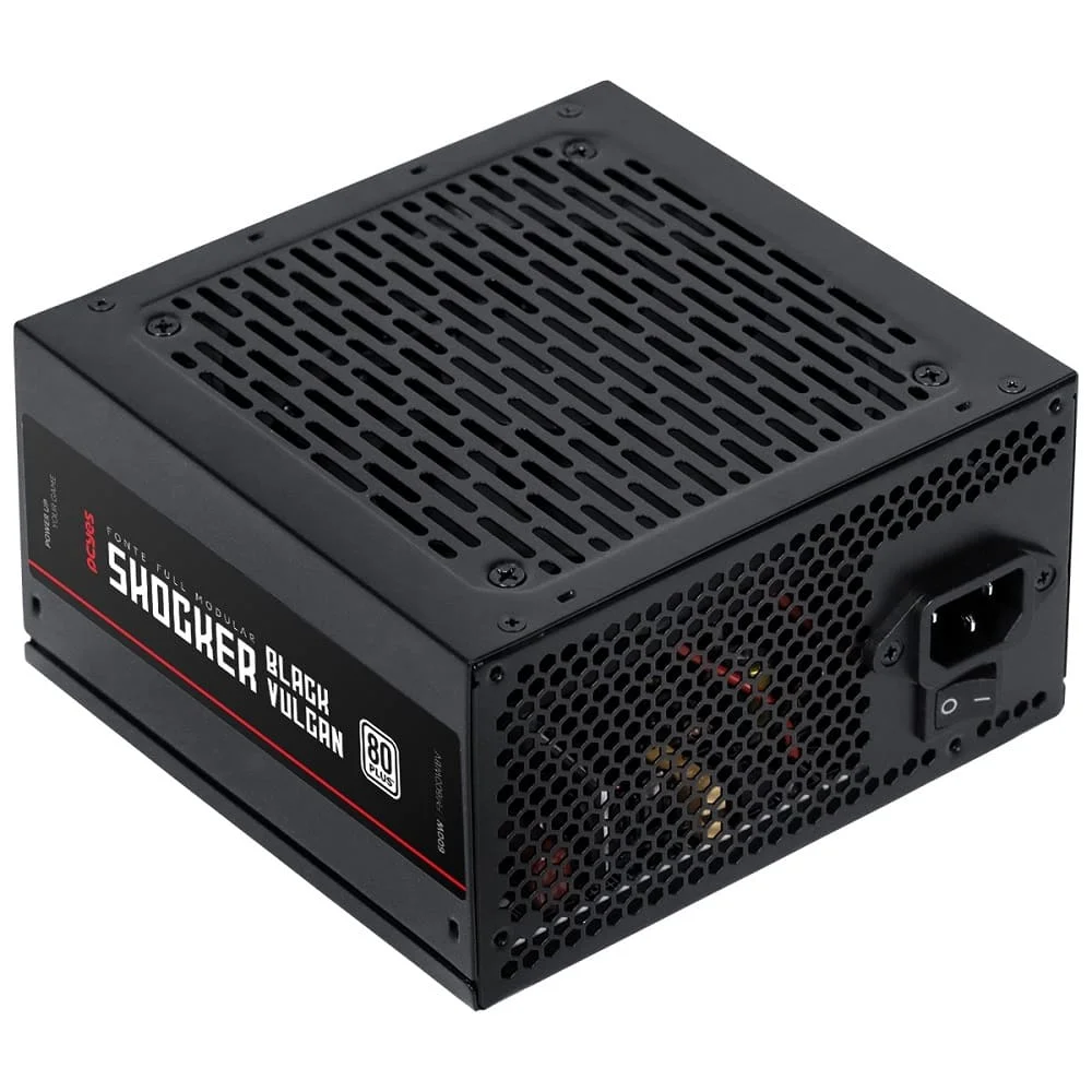 Fonte De Alimentação Gamer PCyes Shocker Full Modular 600w 80 Plus White - Black Vulcan Fonte De Alimentação Gamer PCyes Shocker Full Modular 600w 80 Plus White - Black Vulcan