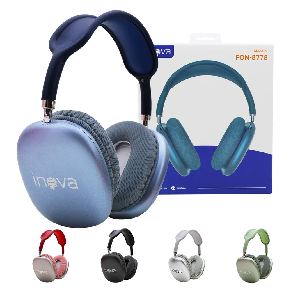 Fone De Ouvido Headset Bluetooth Inova Kv-8778 Vermelho