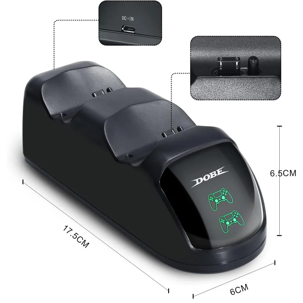 Base De Carregamento Dupla Para Controle Sem Fio Playstation 4 Ps4 Slim, Pro Base De Carregamento Dupla Para Controle Sem Fio Playstation 4 Ps4 Slim, Pro
