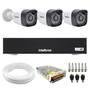 Kit 3 Câmeras Tf 2020 Bullet Full Hd 1080p Alta Definição Visão Noturna 20m, Ip66 + Dvr Intelbras Mhdx 3004-c 4 Canais