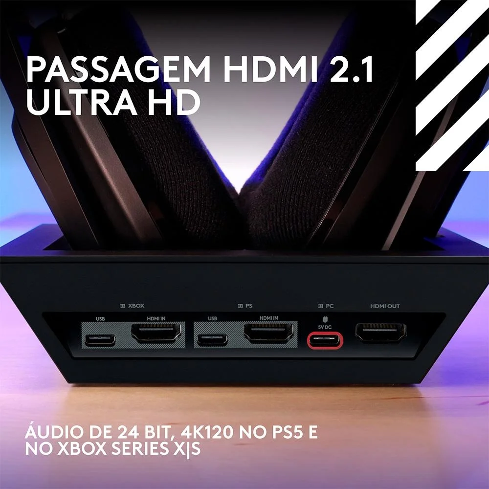 Headset Gamer Sem Fio Logitech G Astro A50 X Lightspeed + Base Station, Bluetooth, HDMI 2.1 Passthru, Para XBOX E Ps, Preto- 939-002126 Headset Gamer Sem Fio Logitech G Astro A50 X Lightspeed + Base Station, Bluetooth, HDMI 2.1 Passthru, Para XBOX E Ps, Preto- 939-002126