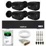 Kit 4 Câmeras Bullet Tf 2020 B Black Tudo Forte Full Hd 1080p Visão Noturna 20m Proteção Ip66 + Dvr Intelbras Mhdx 1104-c 4 Canais + Hd 2TB Skyhawk