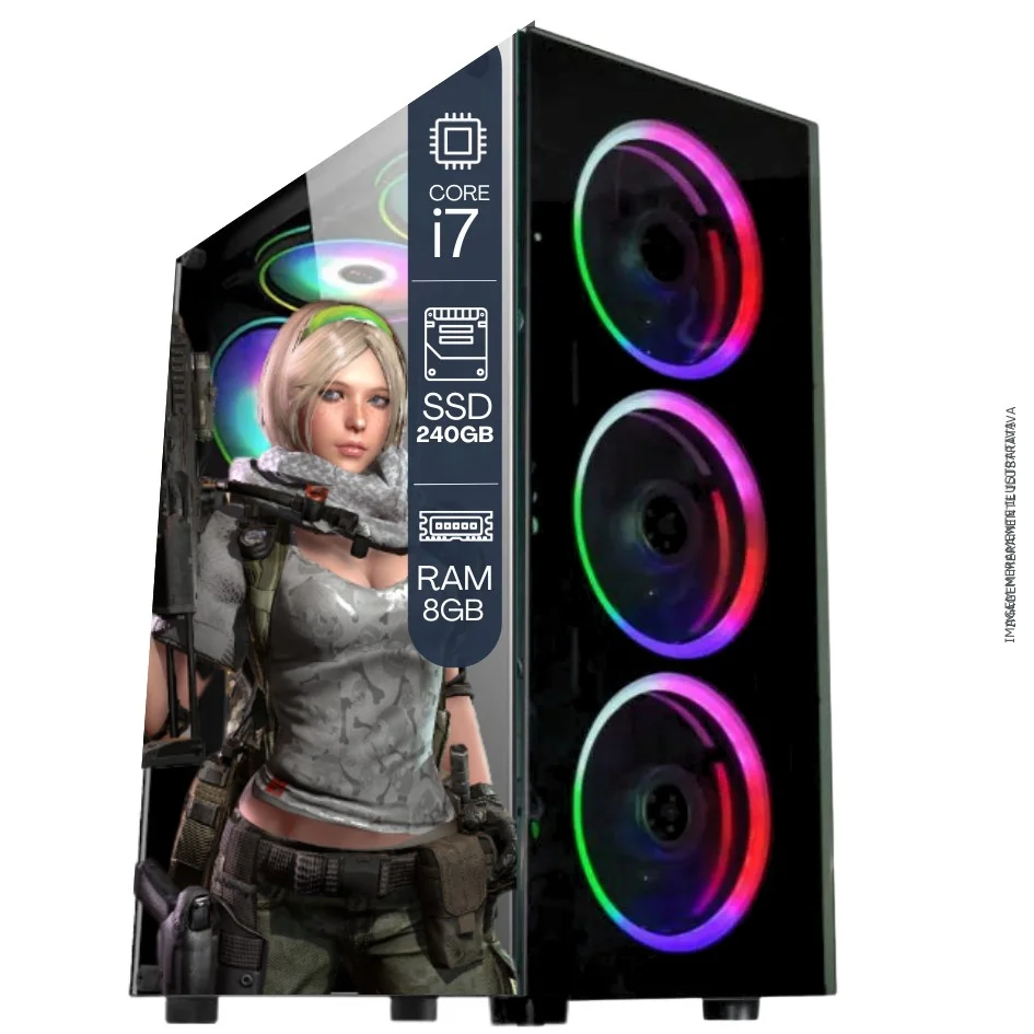 "Computador Gamer Completo Balão.info Intel Core I7 SSD 240GB 8GB Teclado Mouse Mouse Pad E Headset Gamer Monitor 20"" WINDOWS 10 Pro Trial" - view 3