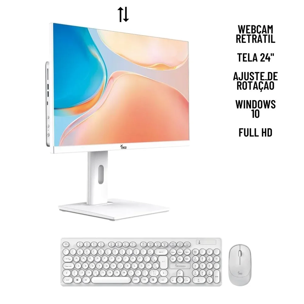All In One Branco I5 16gb Ram SSD 960gb Tela 24 Wifi Webcam - view 4