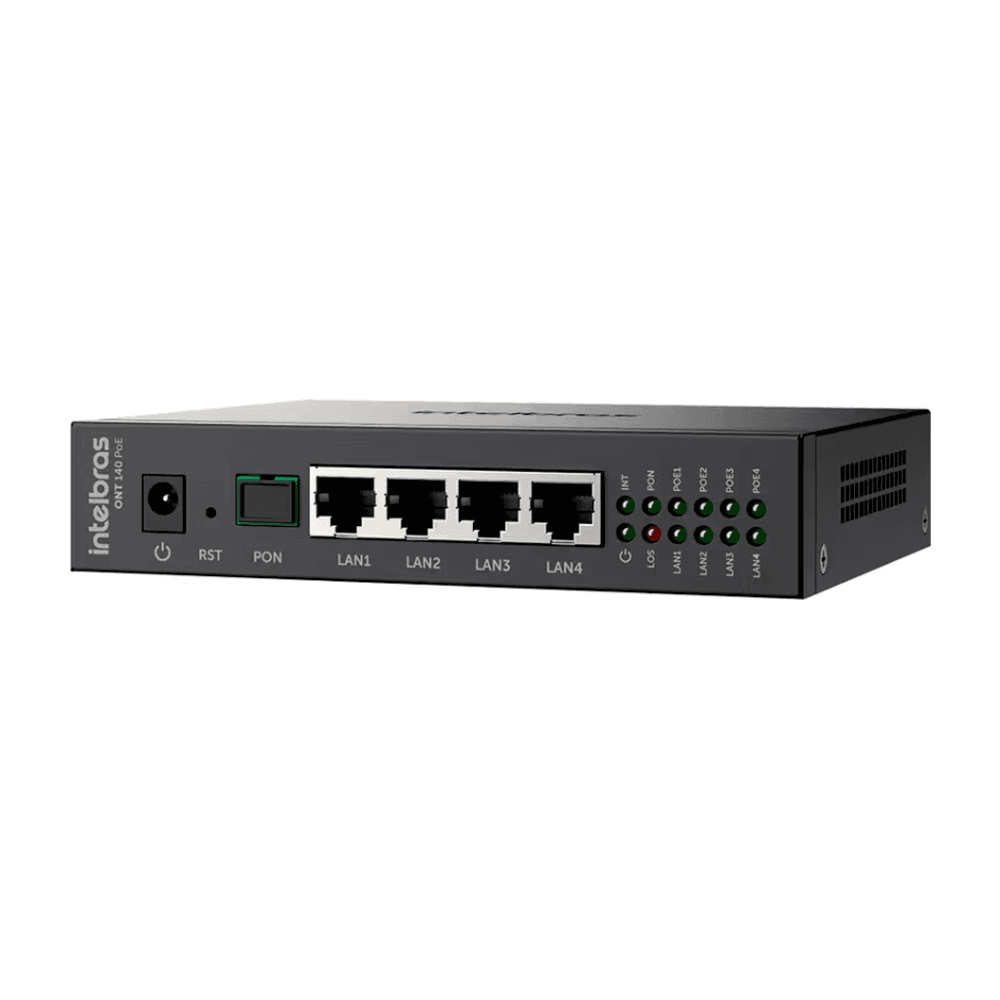 Modem Óptico Pon Lan 4p - Ont 140 Poe Intelbras