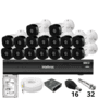 Kit 16 Câmeras Intelbras 1220b Full Hd Dvr Intelbras Imhdx 3132 Inteligência Artificial Hd 2TB