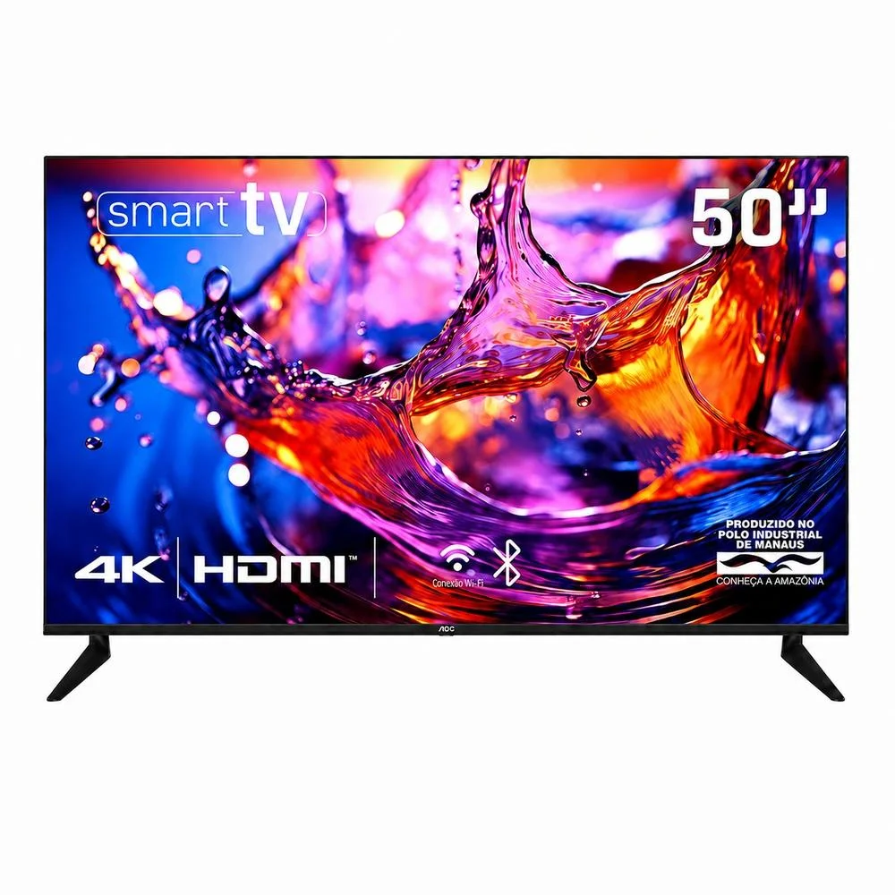 Smart TV  50 Polegadas HQ, 3 HDMI, 2 USB, tela Sem Bordas, Android 13 Design Slim - Hqs50nkhm