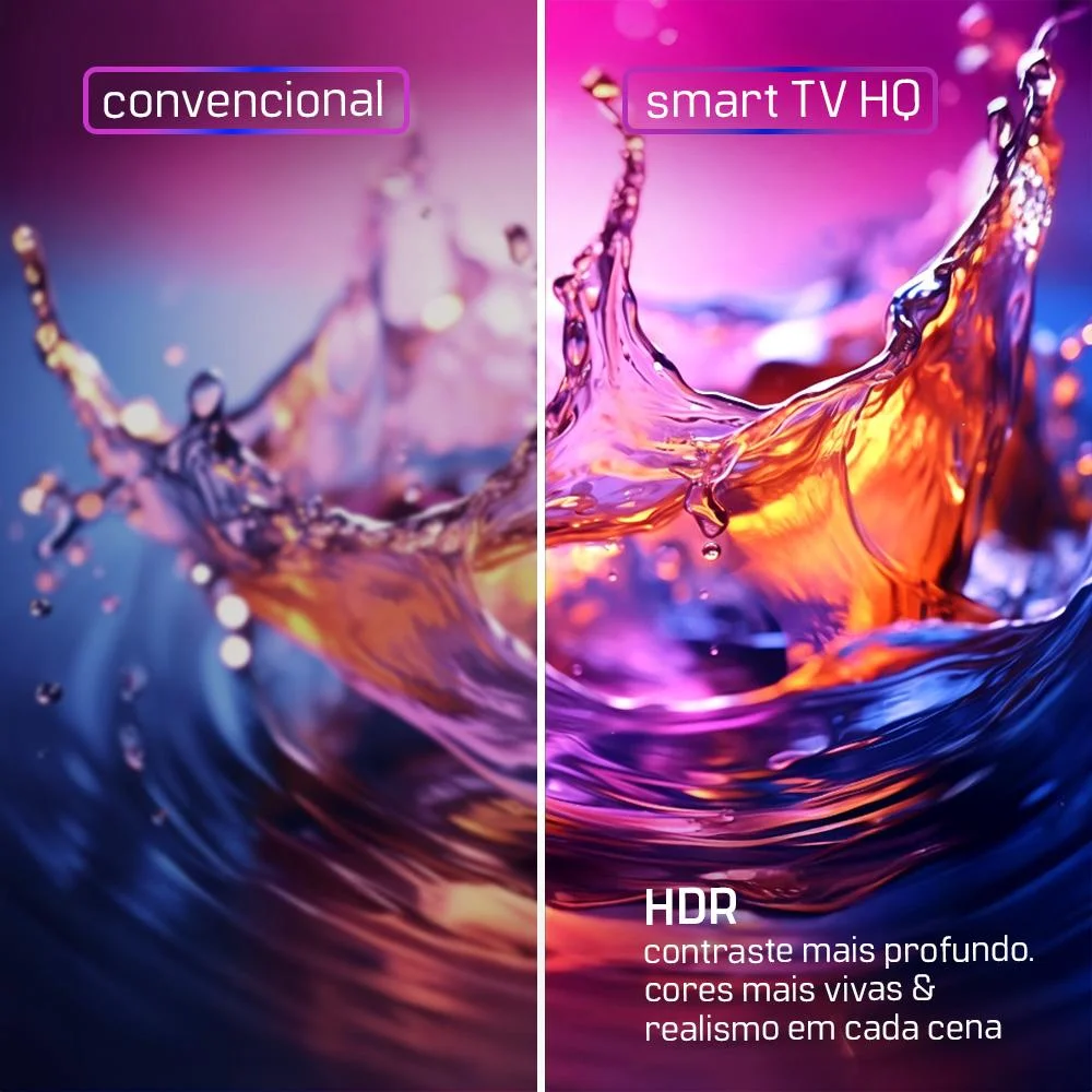 Smart TV  50 Polegadas HQ, 3 HDMI, 2 USB, tela Sem Bordas, Android 13 Design Slim - Hqs50nkhm - view 5