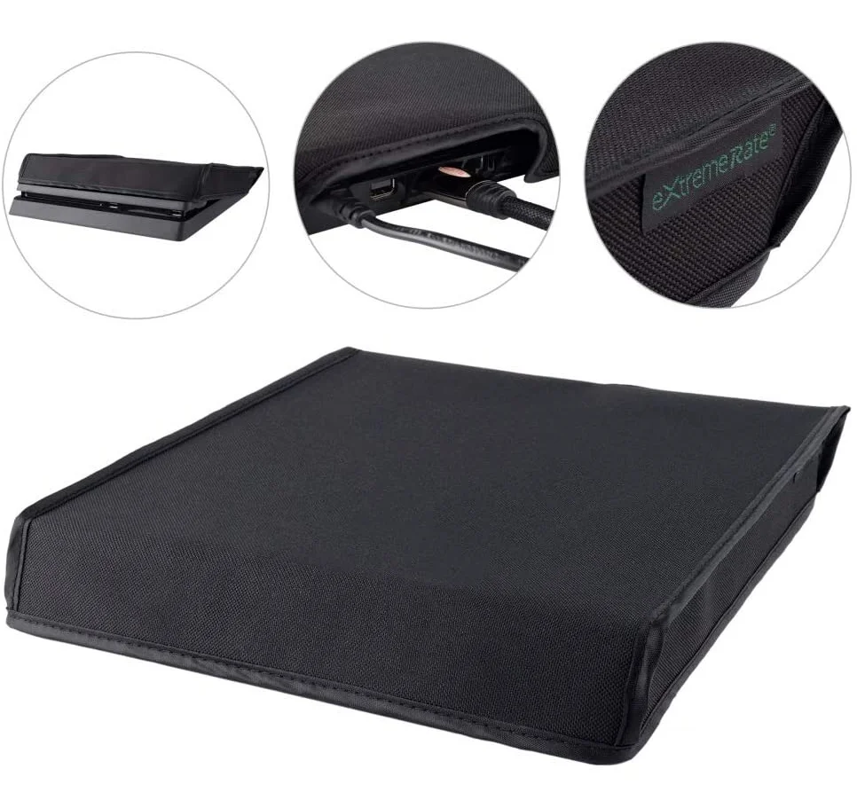 Capa De Proteção Antipoeira Para Playstation 4 Fat E Slim Preta