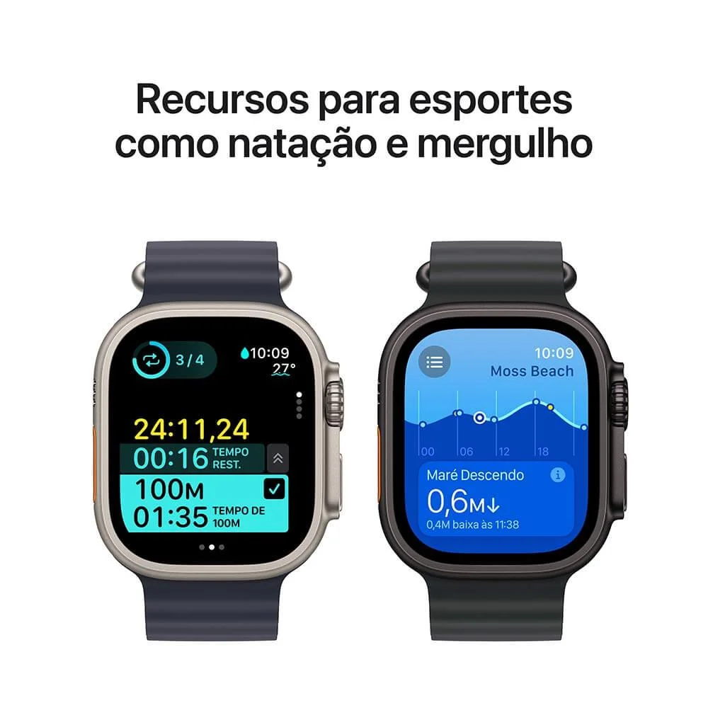 Apple Watch Ultra 2 Gps + Cellular • Caixa Preta De Titânio De 49 Mm • Pulseira Oceano Preta