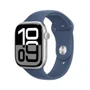 Apple Watch Series 10 Gps + Cellular • Caixa Prateada De Alumínio – 46 Mm • Pulseira Esportiva Denim – M/g