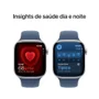 Apple Watch Series 10 Gps • Caixa Prateada De Alumínio – 46 Mm • Pulseira Esportiva Denim P/m