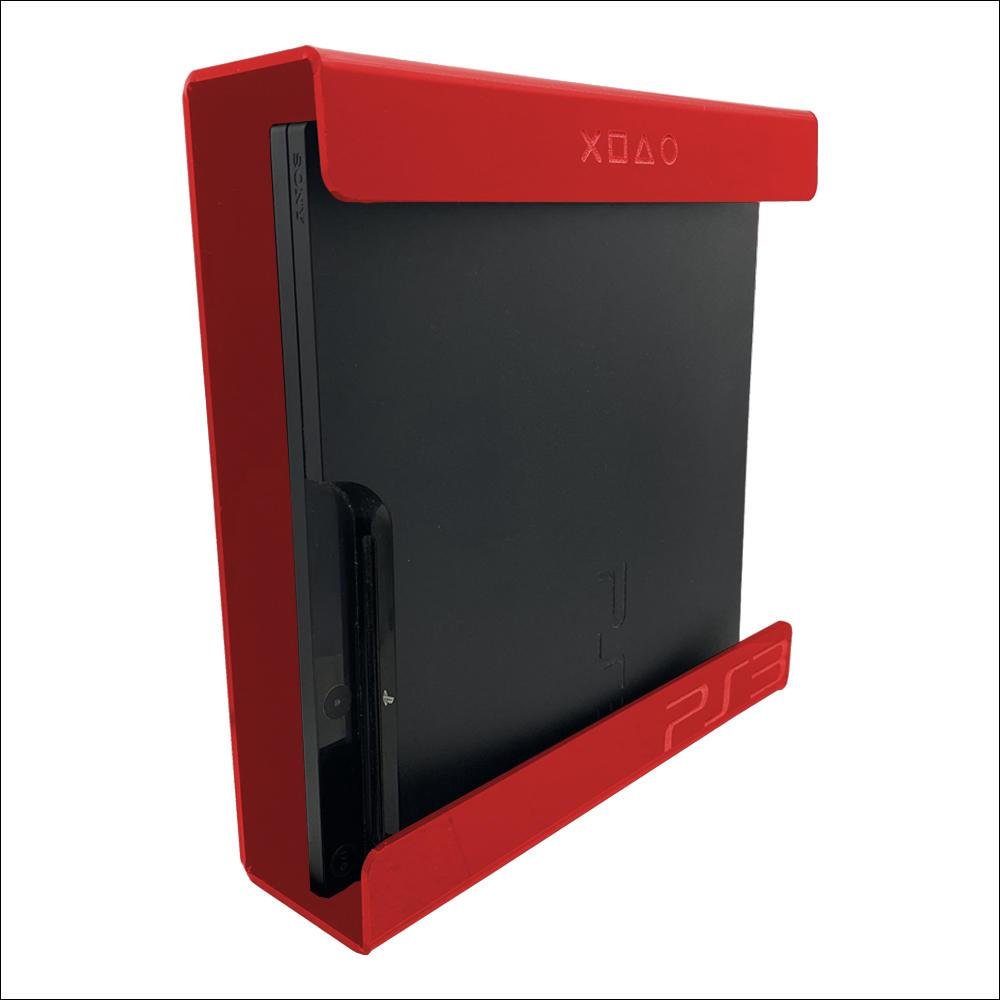 Suporte Parede Console Playstation 3 Fat - Ps3 Fat - Material Acrílico Vermelho Suporte Parede Console Playstation 3 Fat - Ps3 Fat - Material Acrílico Vermelho