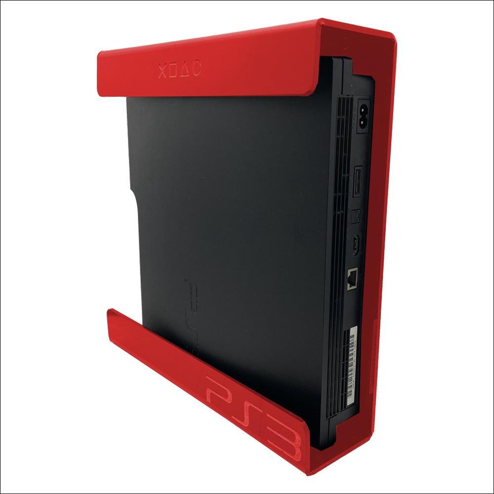 Suporte Parede Console Playstation 3 Fat - Ps3 Fat - Material Acrílico Vermelho Suporte Parede Console Playstation 3 Fat - Ps3 Fat - Material Acrílico Vermelho
