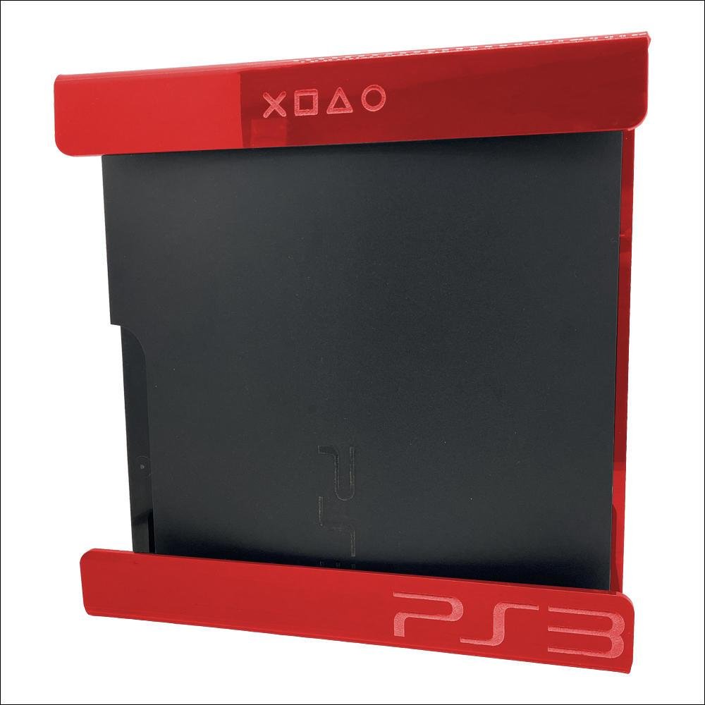 Suporte Parede Console Playstation 3 Fat - Ps3 Fat - Material Acrílico Vermelho Suporte Parede Console Playstation 3 Fat - Ps3 Fat - Material Acrílico Vermelho