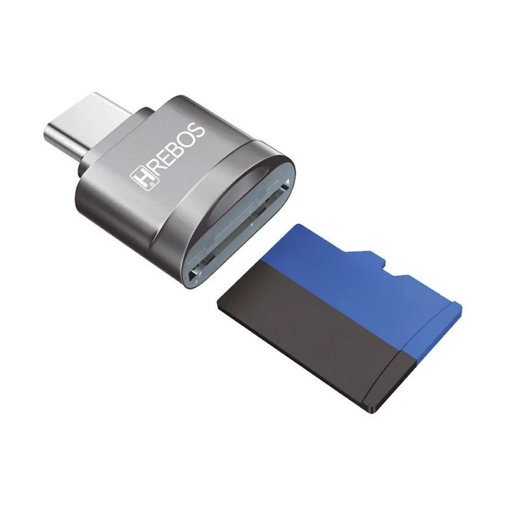 Leitor De Cartão Microsd Hrebos Para Dispositivos Usb Tipo-c