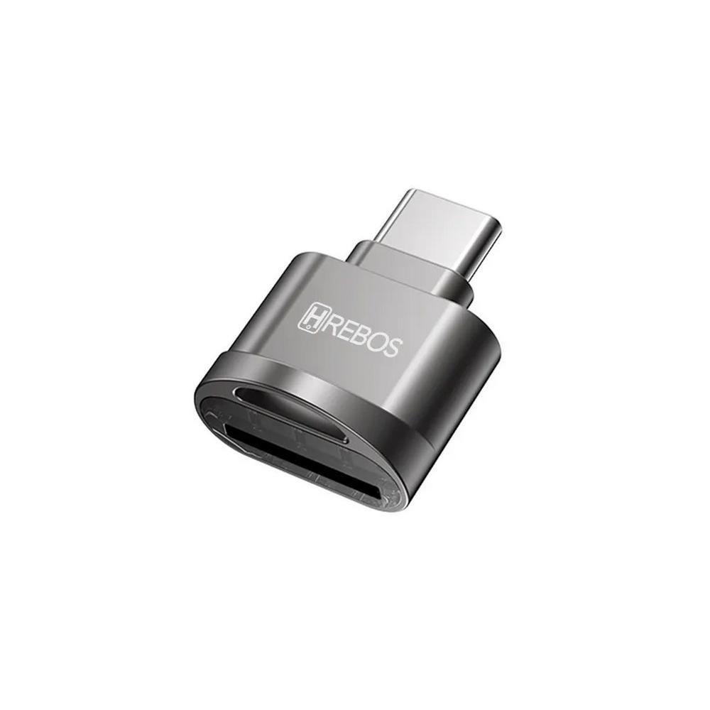 Leitor De Cartão Microsd Hrebos Para Dispositivos Usb Tipo-c