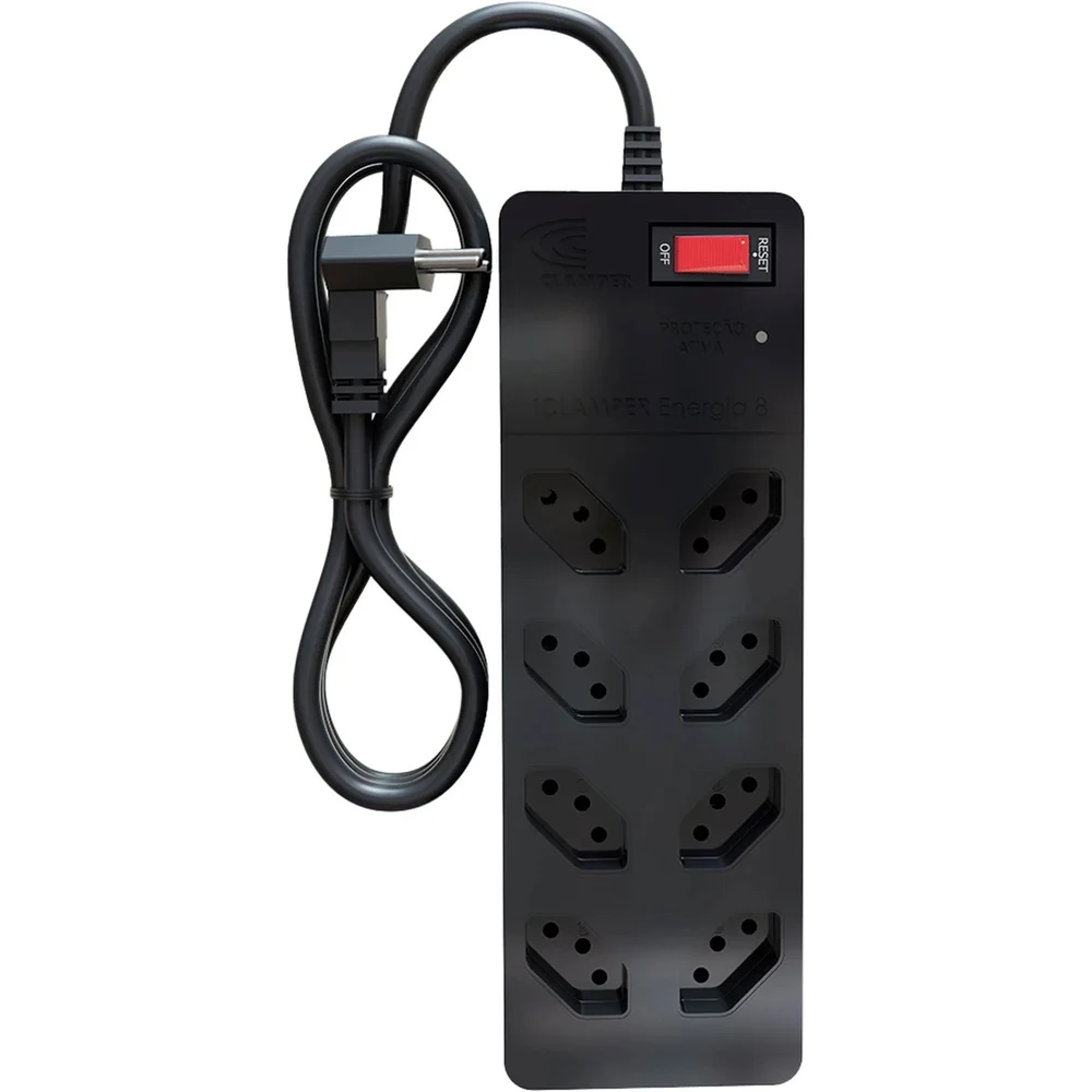 Filtro De Linha + Dps Iclamper 8 Tomadas Lcf Preto