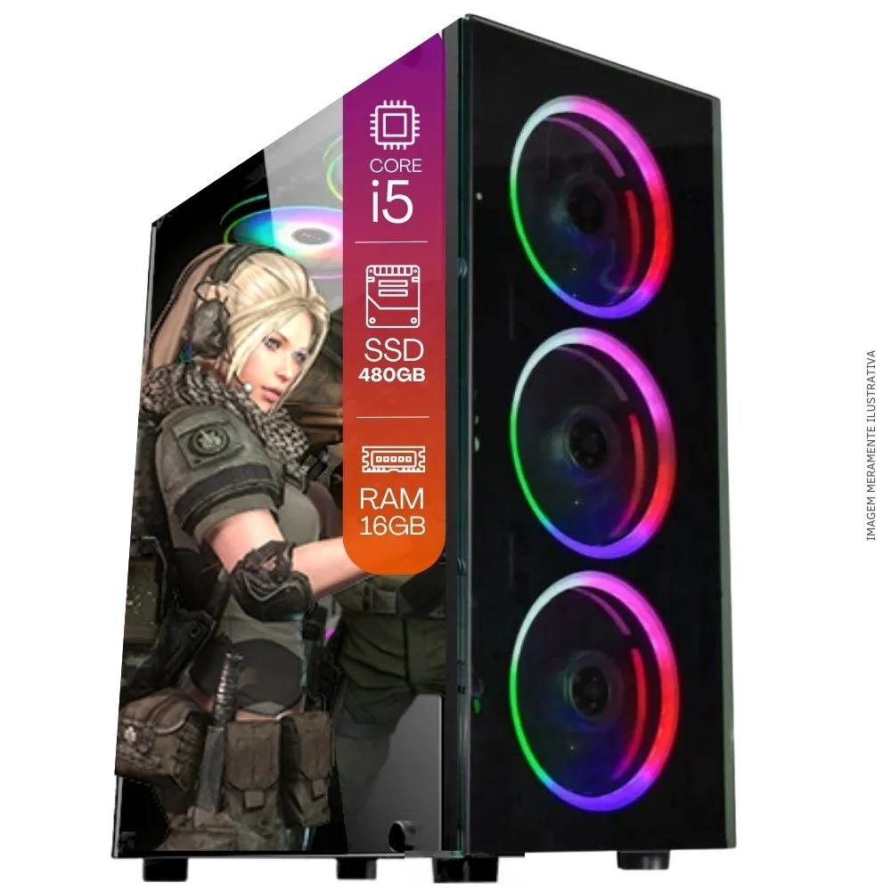 "Computador PC Gamer Completo Balão.info Intel Core I7 SSD 240GB 8GB Teclado Mouse Mouse Pad E Headset Gamer Joystick Monitor 19"" WINDOWS 10 Pro Trial" - view 3