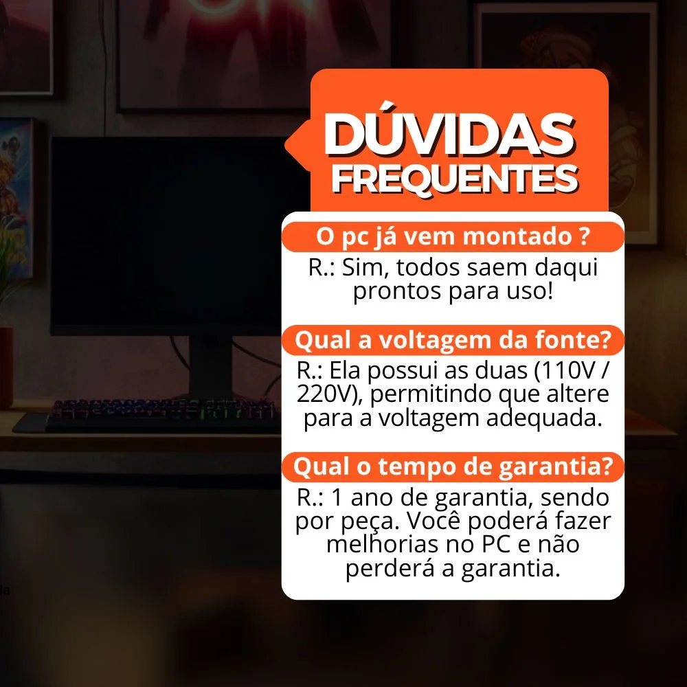 "Computador PC Gamer Completo Balão.info Intel Core I7 SSD 240GB 8GB Teclado Mouse Mouse Pad E Headset Gamer Joystick Monitor 19"" WINDOWS 10 Pro Trial" - view 5