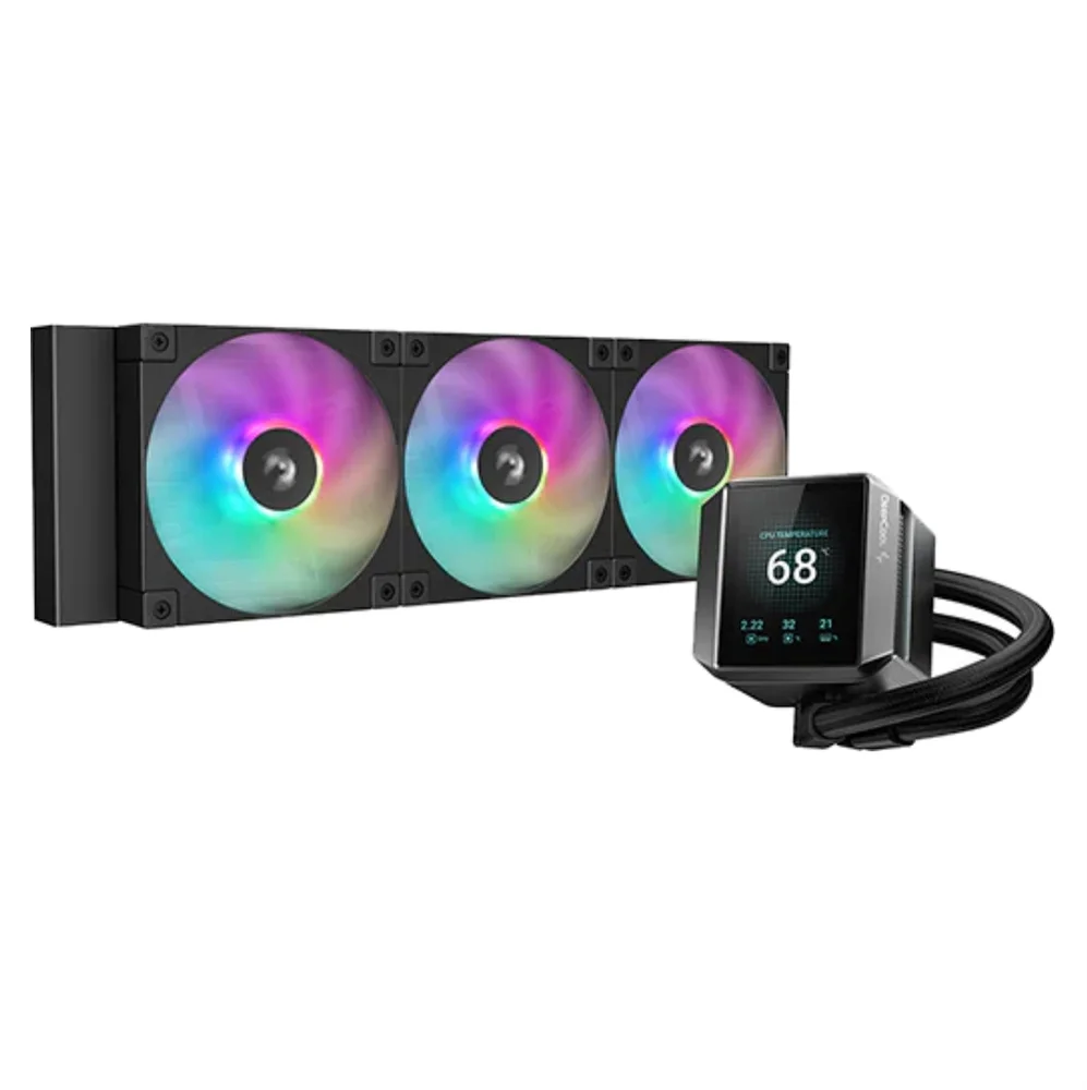 Water Cooler 360mm Deepcool Mystique 360 ARGB, Display Lcd, Black - R-lx750-bkadsnc-g-1