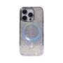 Capa Magsafe Galvanizada Com Diamante Compatível Iphone Cor:prata;modelo:ip 14 Pro