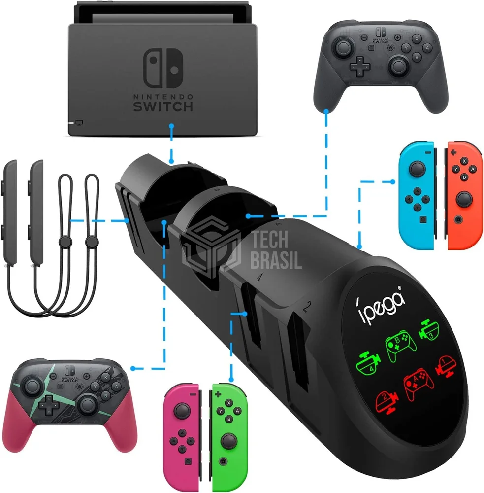 Dock Base Estação De Carregamento Para Nintendo Switch OLED 4 Controle Joy-con E 2 Pro Dock Base Estação De Carregamento Para Nintendo Switch OLED 4 Controle Joy-con E 2 Pro