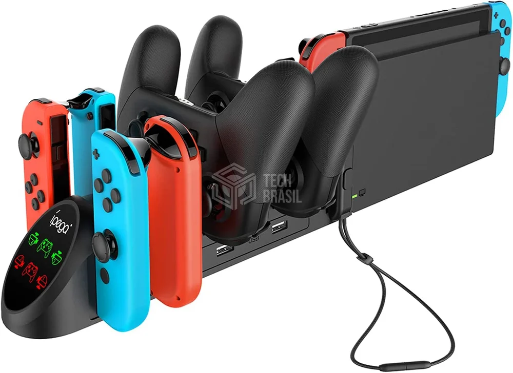 Dock Base Estação De Carregamento Para Nintendo Switch OLED 4 Controle Joy-con E 2 Pro Dock Base Estação De Carregamento Para Nintendo Switch OLED 4 Controle Joy-con E 2 Pro