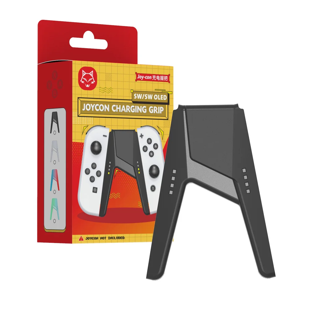Grip Suporte Carregador Para Joy-con Nintendo Switch/oLED Preto Grip Suporte Carregador Para Joy-con Nintendo Switch/oLED Preto
