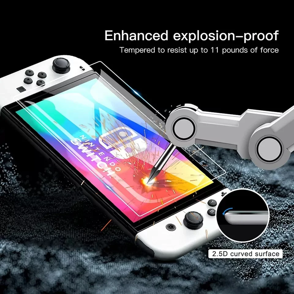 Protetor De Tela Switch OLED, Película De Tela Hd Transparente Temperado Anti-arranhão Compatível Nintendo Switch OLED, Kit 2 peças Protetor De Tela Switch OLED, Película De Tela Hd Transparente Temperado Anti-arranhão Compatível Nintendo Switch OLED, Kit 2 peças