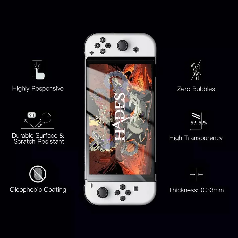 Protetor De Tela Switch OLED, Película De Tela Hd Transparente Temperado Anti-arranhão Compatível Nintendo Switch OLED, Kit 2 peças Protetor De Tela Switch OLED, Película De Tela Hd Transparente Temperado Anti-arranhão Compatível Nintendo Switch OLED, Kit 2 peças