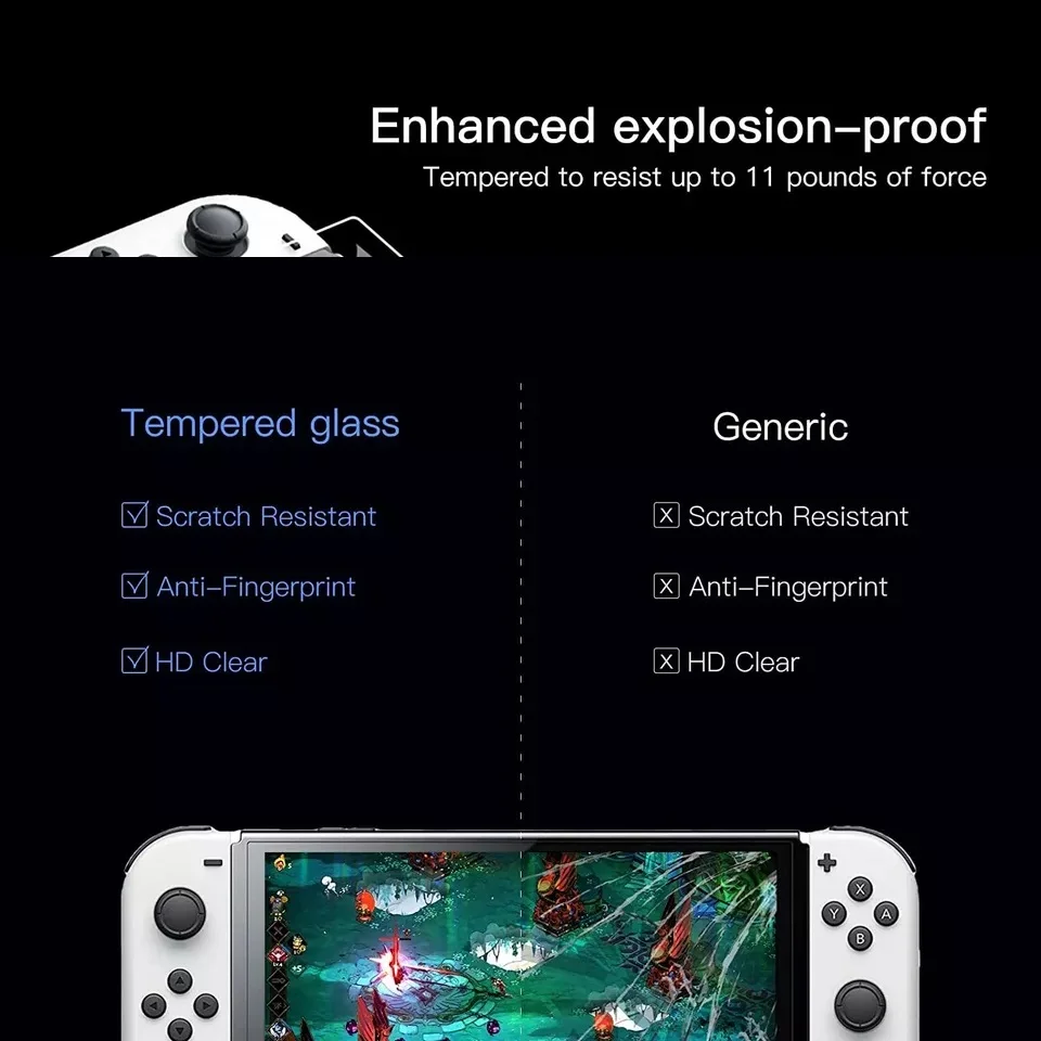 Protetor De Tela Switch OLED, Película De Tela Hd Transparente Temperado Anti-arranhão Compatível Nintendo Switch OLED, Kit 2 peças Protetor De Tela Switch OLED, Película De Tela Hd Transparente Temperado Anti-arranhão Compatível Nintendo Switch OLED, Kit 2 peças