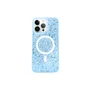 Capa Capinha Case Brilho Glitter Luxo Premium Magsafe Magnética Compatível Para Iphone 15 Pro - Azul