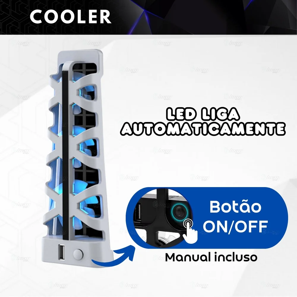 Cooler Fan Ventilador Resfriador P/console De Jogos Ps5 Cor:branco Cooler Fan Ventilador Resfriador P/console De Jogos Ps5 Cor:branco