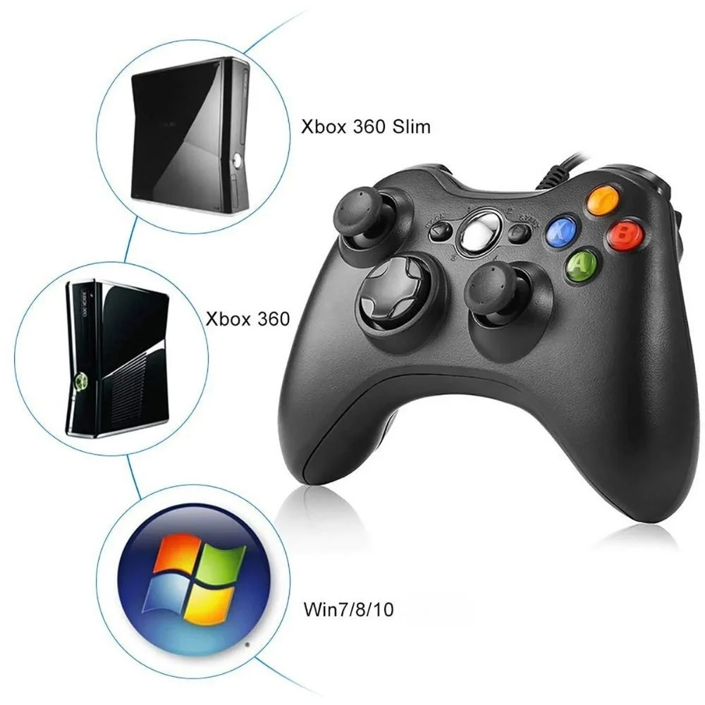 Joystick Com Fio Compatível XBOX 360 E PC Dupla Vibração Joystick Com Fio Compatível XBOX 360 E PC Dupla Vibração